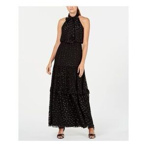 calvin klein polka-dot fit & flare dress CALVIN KLEIN Polka Dot Fit & Flare Midi Dress 2 Black Cream A Line Vintage $134